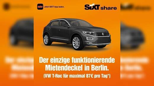 In seinem neuesten Prank nimmt Sixt den vom Bundesverfassungsgericht gekippten Berliner Mietendeckel aufs Korn.