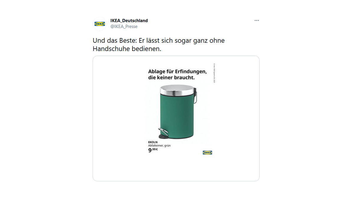 Ab in die Tonne damit: Ikea präsentiert die Antwort auf Erfindungen, die die Welt nicht braucht.