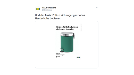 Ab in die Tonne: Ikea präsentiert die Antwort auf Erfindungen, die die Welt nicht braucht.