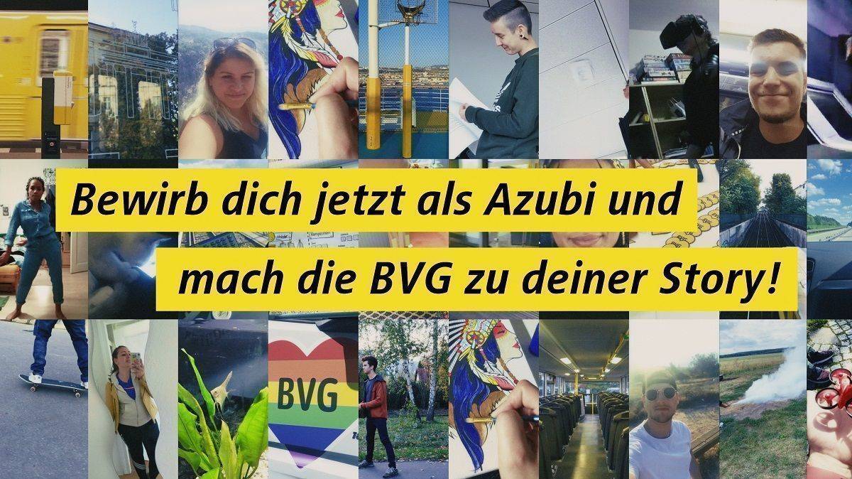 Unter dem Motto "Mach die BVG zu deiner Story" werben die Berliner Verkehrsbetriebe um Auszubildende. 