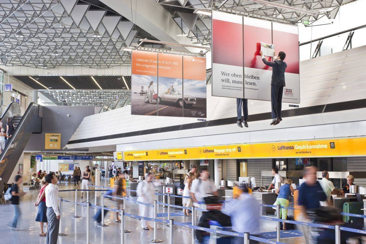 Werbung am Flughafen - ihre Wirkungsmessung soll noch genauer werden.