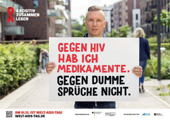 Die Gemeinschaftskampagne "Positiv zusammen leben" soll vor Augen führen, wie HIV-positive Menschen die Diskriminierung aufgrund ihrer HIV-Infektion erleben.