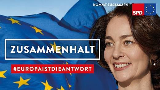 Katarina Barley zieht für die SPD mit einer Kampagne von Richel, Stauss in den Europawahlkampf