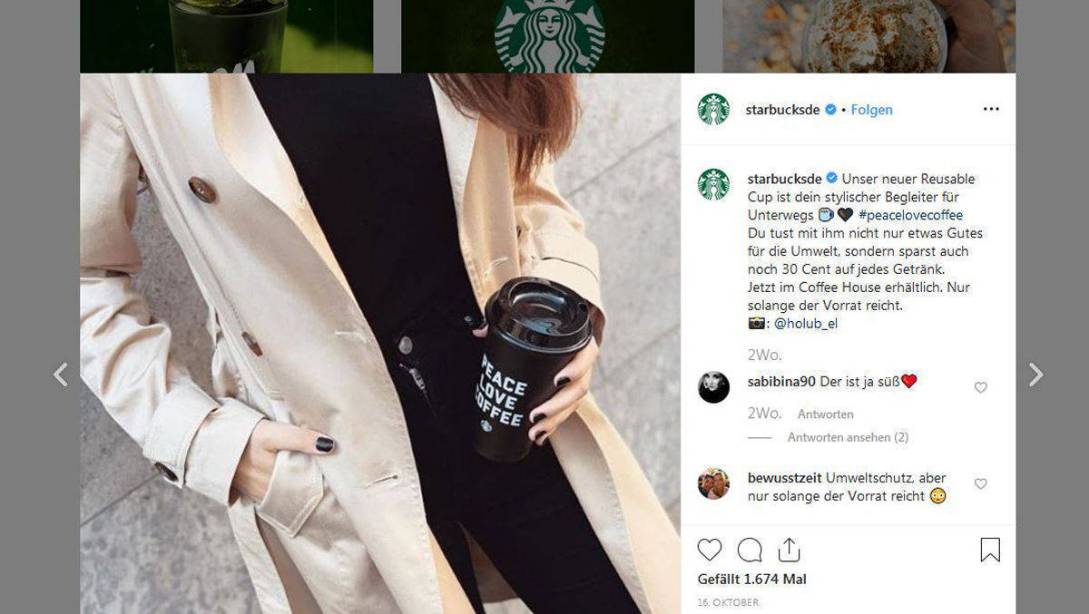 Starbucks führt eine Gebühr von fünf Cent auf Pappbecher für Heißgetränke ein, vorerst allerdings nur in Hamburg und Berlin.