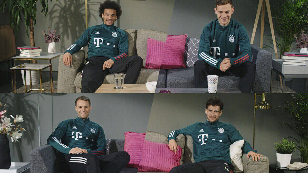 Leroy Sané, Joshua Kimmich, Manuel Neuer und Leon Goretzka werben für Magenta-TV.