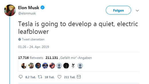 Jüngster Elon-Musk-Tweet: Keiner versteht den Umgang mit Social Media so gut wie der Tesla-Chef.