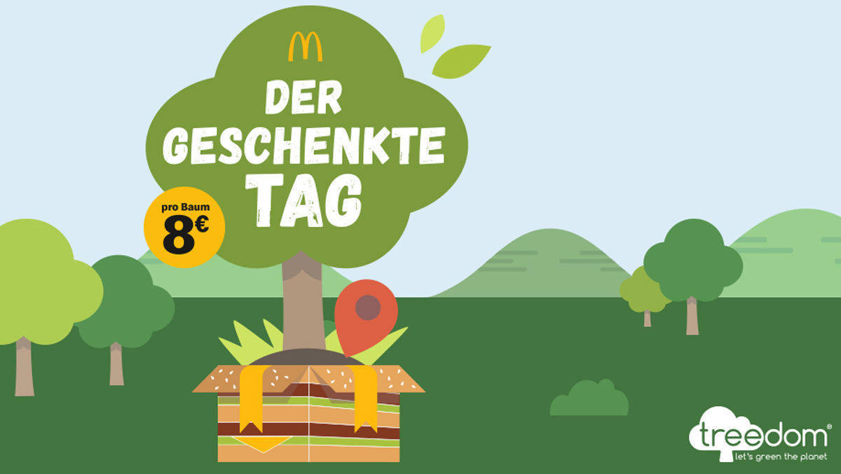 Fastfood-Gigant McDonald´s übergibt am 29. Februar gebuchte Mediaflächen an Treedom, damit das Social Business sie mit Werbemitteln bespielen kann