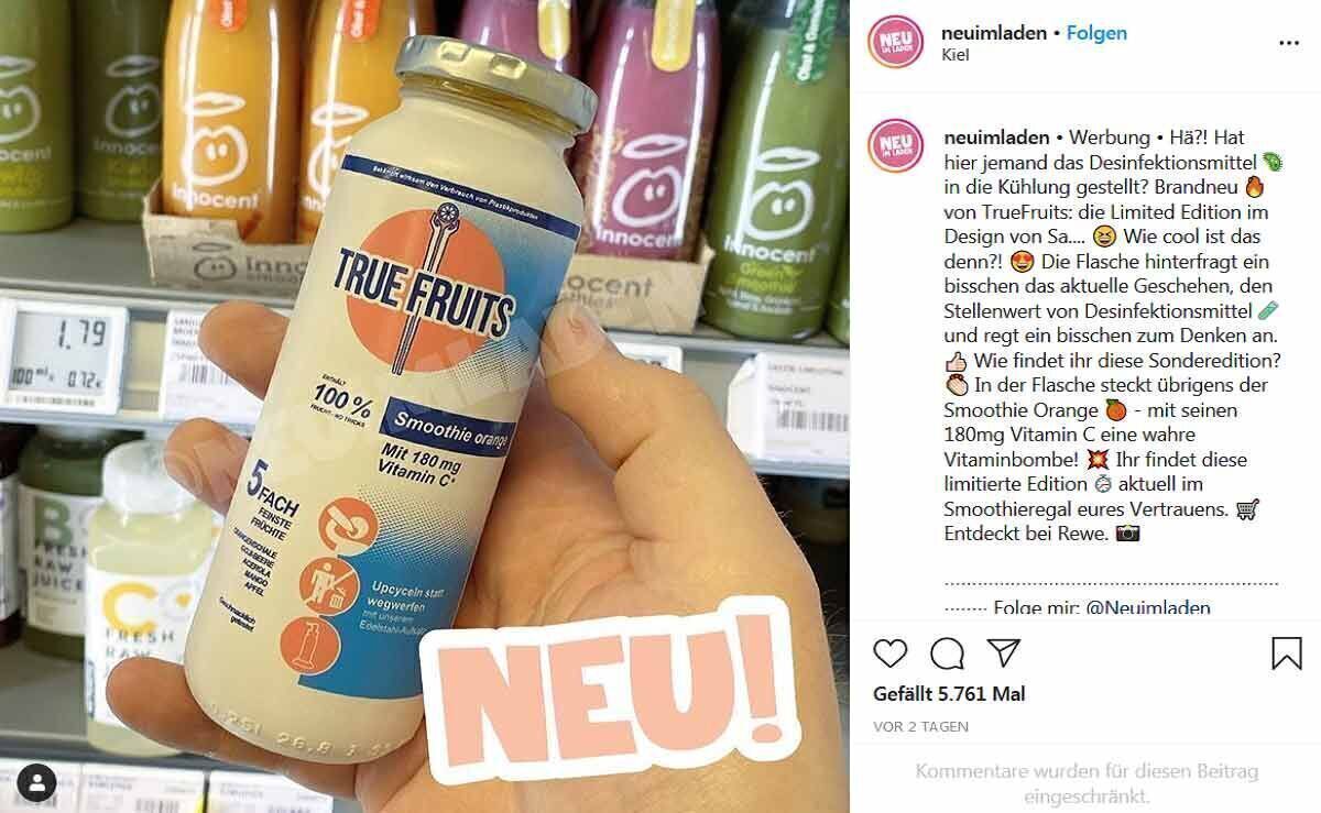 True Fruits bringt "Sagrotan"-Smoothie ins Kühlregal | W&V