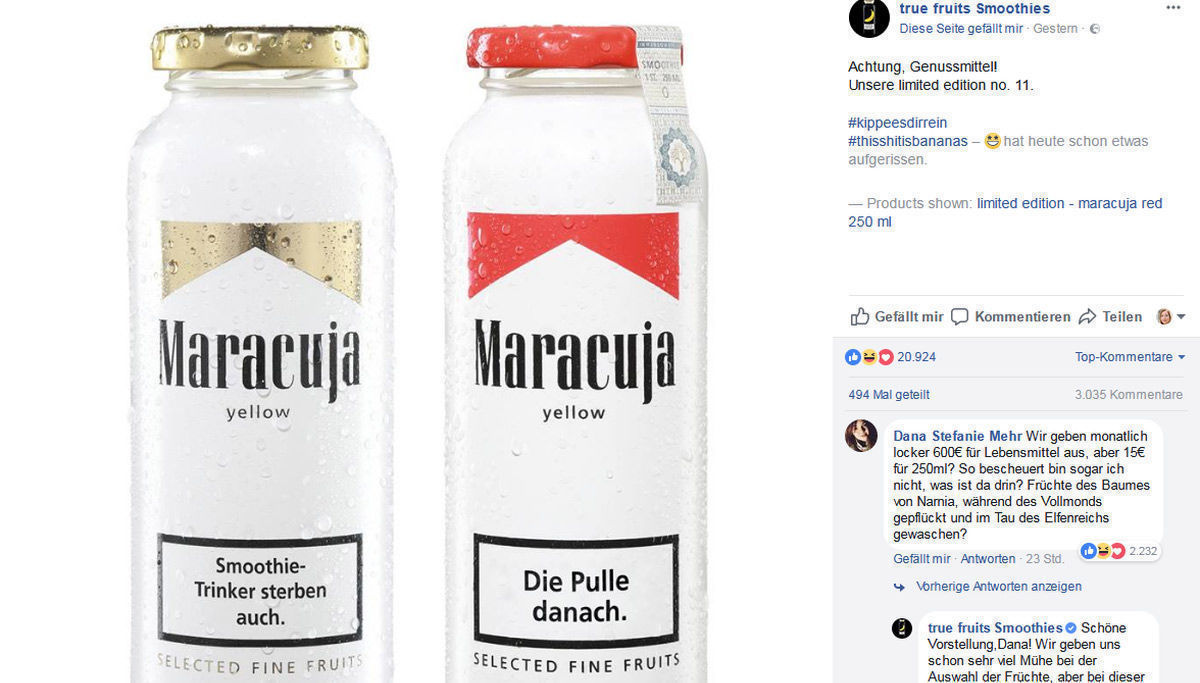 True Fruits provoziert mit Marlboro-Design | W&V