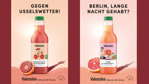 Valensina Plakatkampagne Citylight-Poster Düsseldorf und Berlin