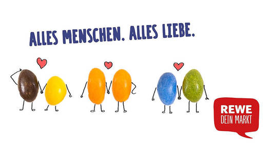 Mit der Vielfalt-Aktion hat die Einzelhandelskette Rewe offensichtlich einen Nerv getroffen. Hier ein Social-Media-Motiv.