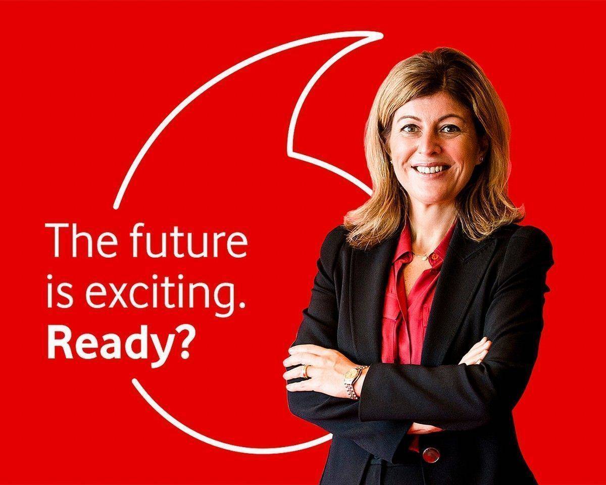 Vodafones Marketing-Chefin Serpil Timuray mit dem neuen Slogan.