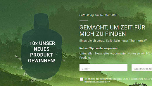 Der Thermomix-Nachfolger hat in etwa die Form einer bauchigen Flasche - viel mehr gibt Vorwerk auf der Countdown-Seite nicht preis.