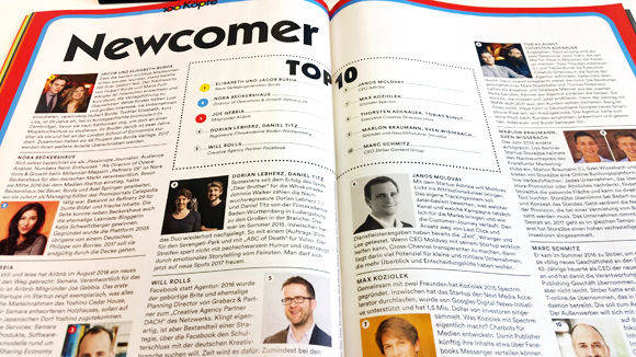 Eine der 10 Kategorien: Newcomer.