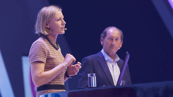 Nestlé-CEO Paul Bulcke und Nestlé-Mitarbeiterin Cornelia Stier bei der Dmexco.