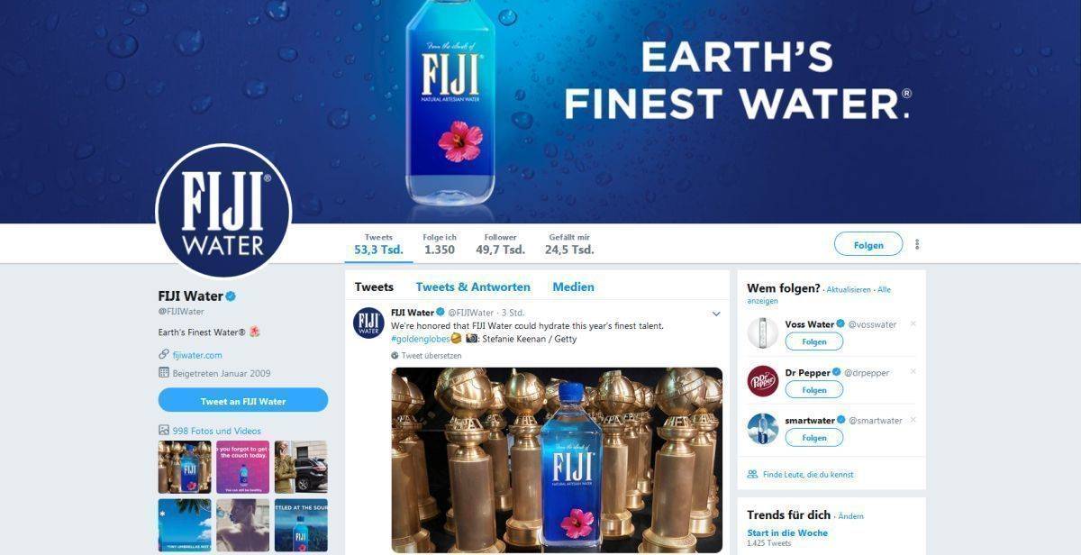 Fiji und die Golden Globes: Genialer Marketing-Schachzug.