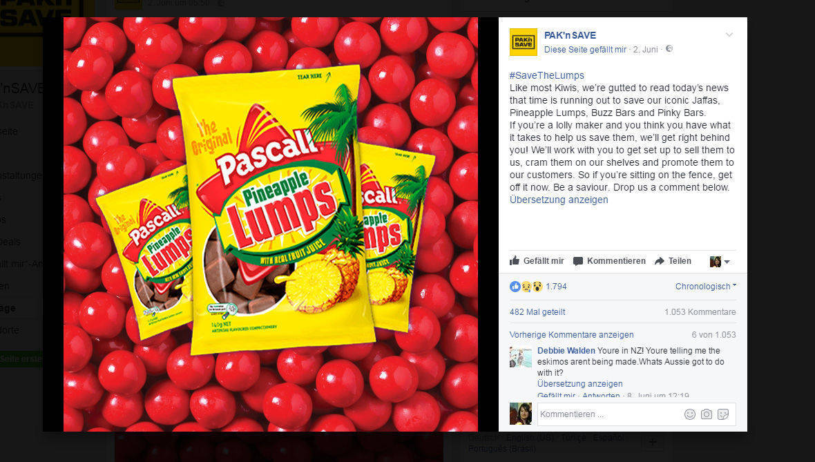 Die "Pineapple Lumps" kennt in Neuseeland jedes Kind. Nun kämpfen sie um den Erhalt der Süßigkeiten.