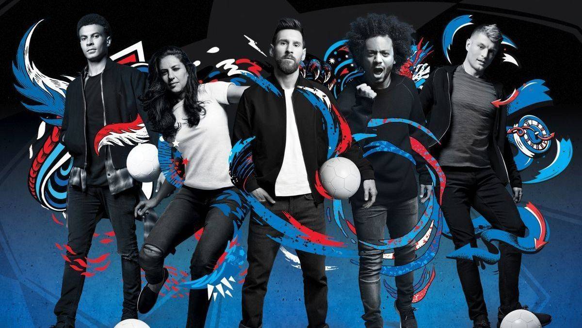 Fünfmal Fußball (v.l.) mit Dele Alli, Carli Lloy, Leo Messi, Marcelo und Toni Kroos.