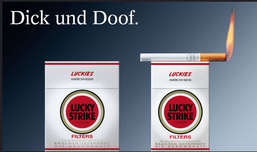 Lucky Strike: Bekannt für Wortwitz und kreative Spielereien mit der Zigarettenschachtel - ohne Schockbilder. 