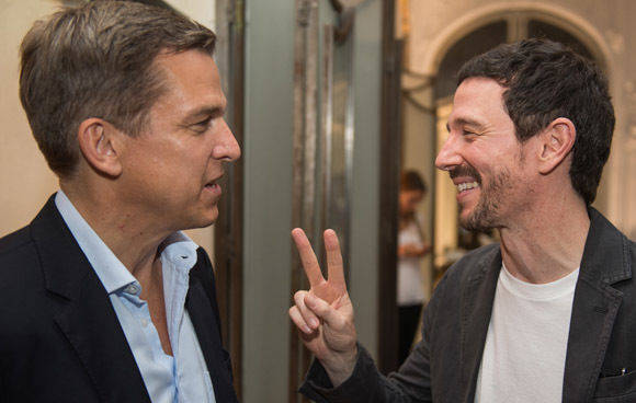 Christoph Schneider (l.), Geschäftsführer Amazon Video Deutschland, mit Oliver Berben, Constantin Film.