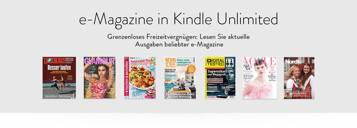 Amazon trommelt für seinen Digitalkiosk, der nun deutsche Magazine und Zeitungen führt.