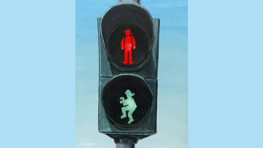 Der Entwurf von Otto Waalkes für Ampelmännchen.