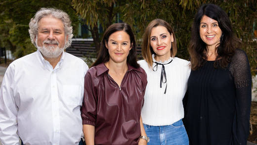 Gala-Führungsteam: Brigitte Huber (r.), RTL-Moderatorin Bella Lesnik 2. v.r.), Doris Brückner (2. v.l.) und Hans-Peter Junker.