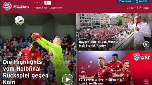 FC Bayern TV bündelt exklusive Inhalte, über die der Fußballklub die Deutungshoheit behält.