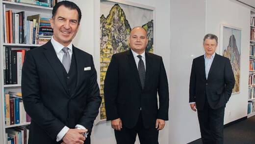 Burda-Vorstand Philipp Welte, Klambt-Verleger Lars Joachim Rose und Burda-CEO Dr. Paul-Bernhard Kallen (von links).