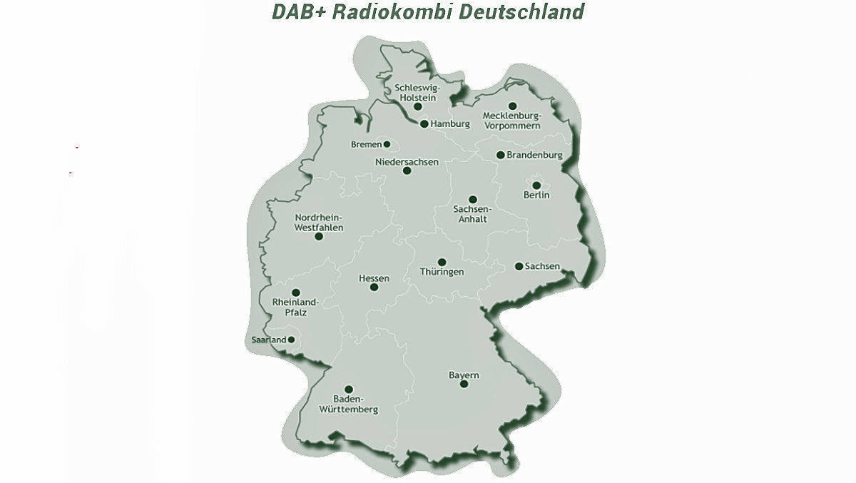 Nationale wie regionale Wellen bespielen die neue DAB+ Radiokombi Deutschland.