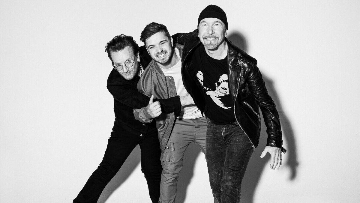 Martin Garrix, The Edge und Bono.