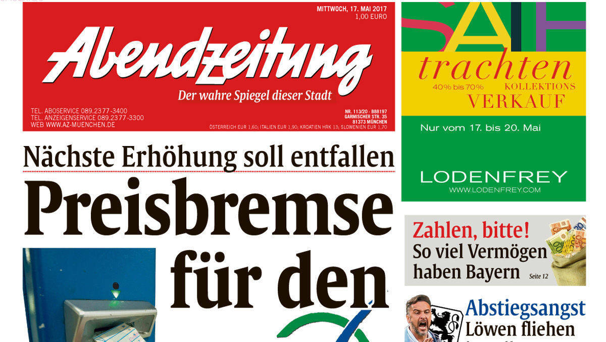 Hommage und Seitenhieb: Die Münchner "Abendzeitung" hat in Anspielung auf die "smarte Abendzeitung des Spiegel" ihren Claim heute geändert.