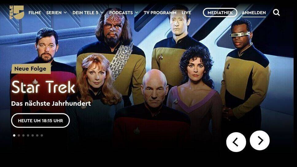 Tele 5 zeigt unter anderem die Star-Trek-Serien.