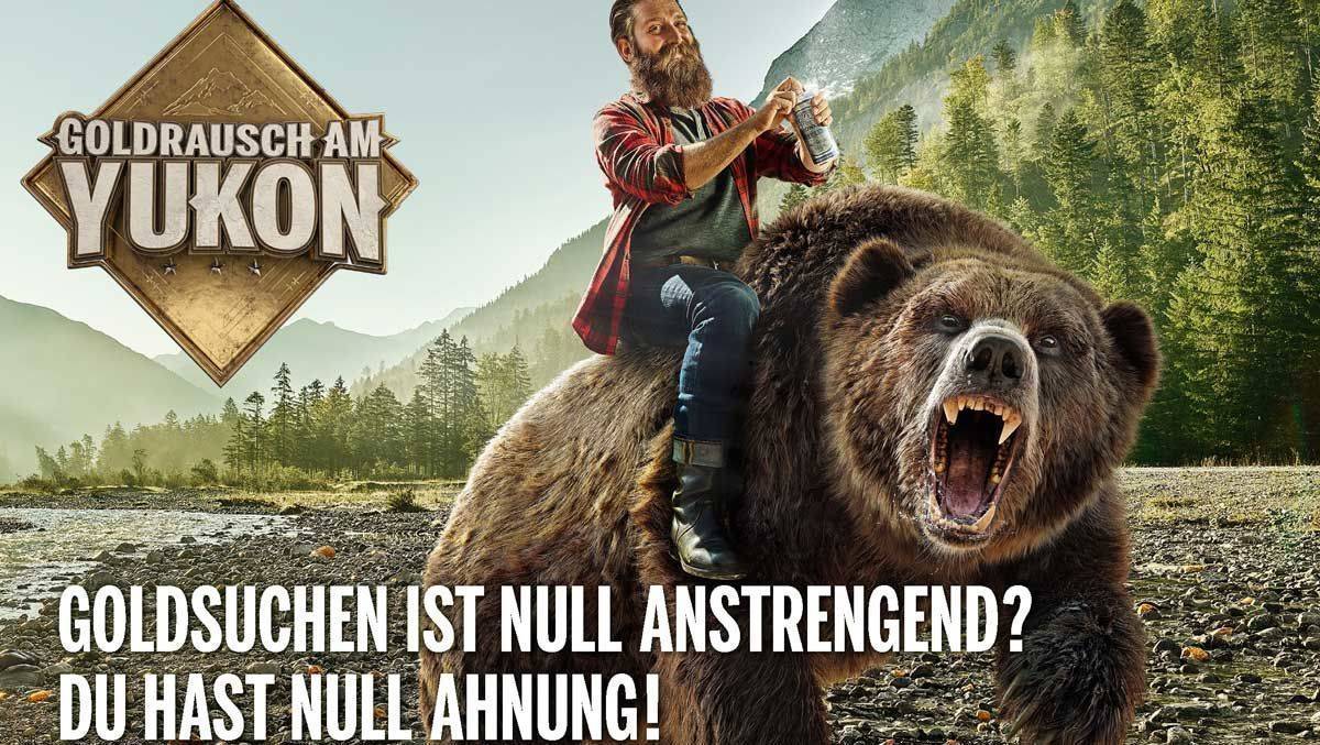 Der Männersender Dmax bewirbt seine Serie "Goldrausch am Yukon" mit einer Kampagne.