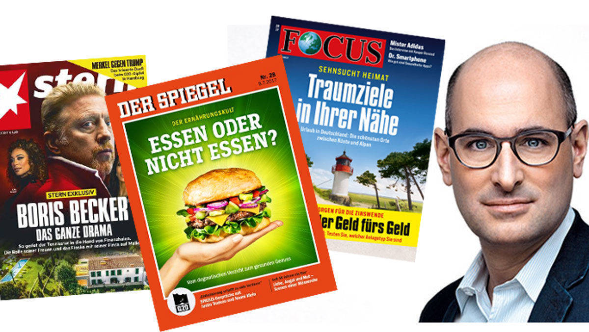 Ex-"Stern"-Chef Dominik Wichmann lästert über das "Spiegel"-Cover am G20-Wochendende. Den "Traumziele"-Fehlschlag vom "Focus" erwähnt er ebenso wenig wie das (zwei Tage vorher erschienene) "Stern"-Cover zu Boris Becker.