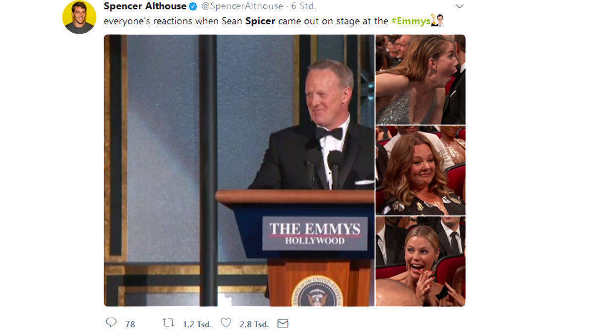 Trumps Ex-Sprecher Sean Spicer bei den Emmys.