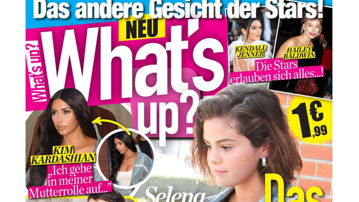 Cover der Erstausgabe des internationalen Peoplemagazins What’s Up auf Deutsch (Ausschnitt).