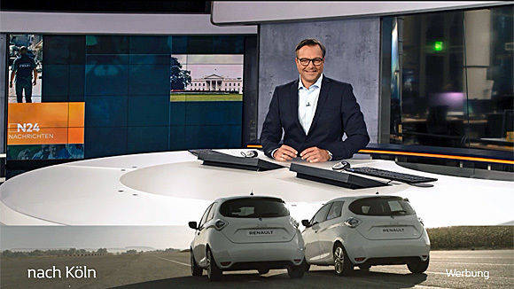 Mit den Partnern Visoon und OMD bringt Renault sein Elektromodell Zoé im Programm von N24 werbetechnisch auf Touren. 