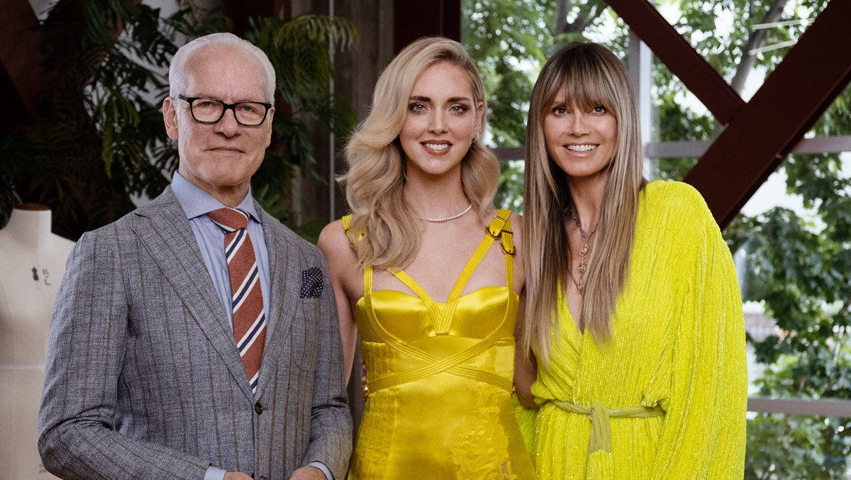 Heidi Klum (li) und Tom Gunn suchen unter zwölf Modedesignern das nächste große Ding. Hier mit Gastjurorin Chiara Ferragni.