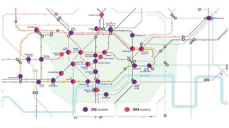 Exterion Media betreibt in Londoner U-Bahnstationen 60 News-Screens. 50 weitere sollen noch hinzukommen