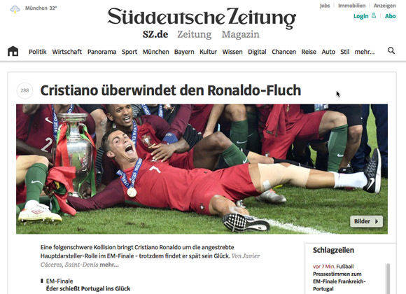 Die "Süddeutsche" berichtet über das Ende des "Ronaldo-Fluchs".