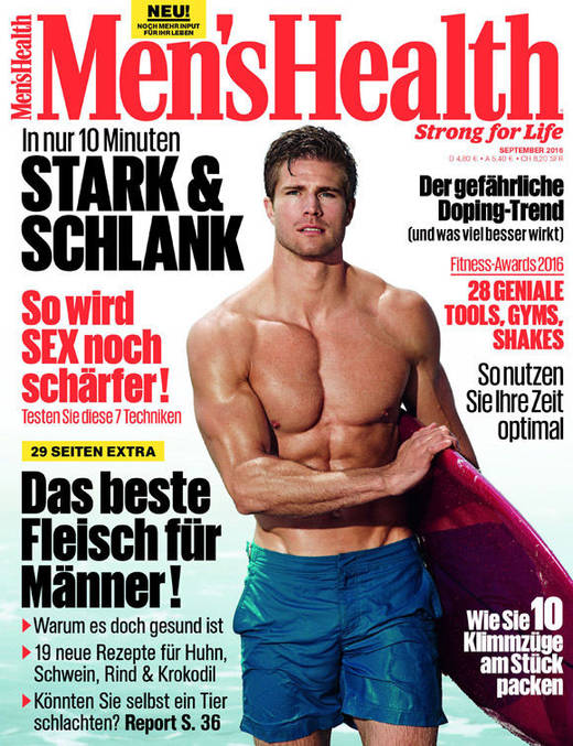 Der neue Claim von "Men's Health" ist Teil des Logos.