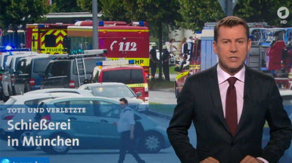 Die "Tagesschau" berichtete am 22. Juli ausführlich über die Schießerei in München.