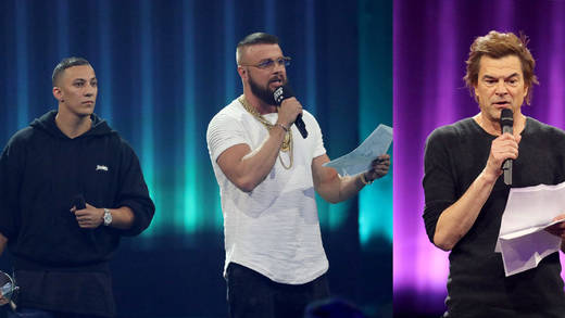 Farid Bang (l.) und Kollegah bekamen den Echo für "Hip-Hop National" - das wurde von Preisträger Campino (r.) im Anschluss hart kritisiert.