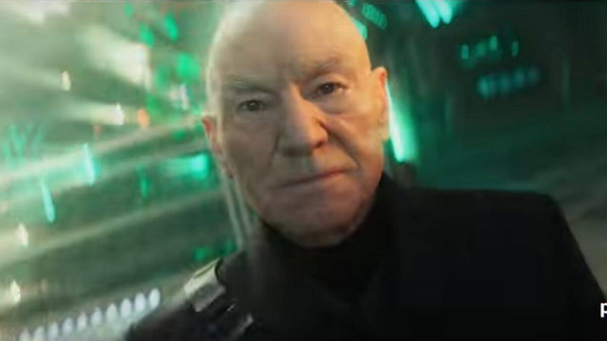Patrick Stewart als Captain Picard. 