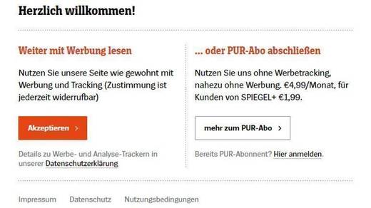 Mit oder ohne Werbung? Der Spiegel lässt dem Nutzer die Wahl.