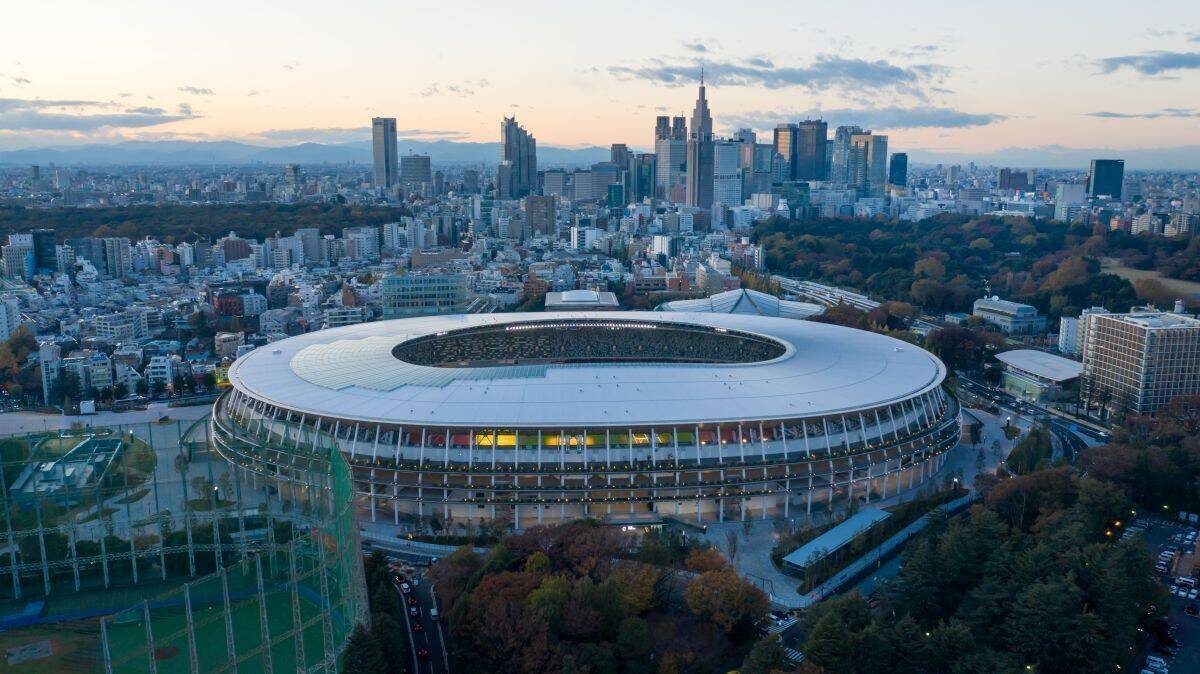 Das neue Olympiastadion von Tokio: Zuschauer sind wegen der Pandemie nicht erlaubt.