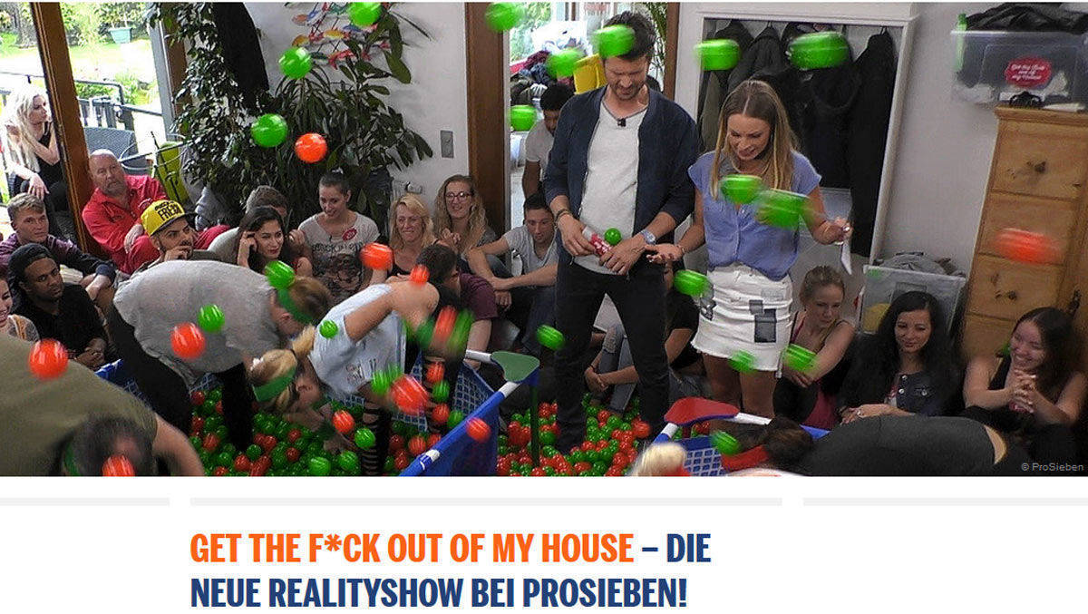 Bällebad bei GTFOOMH - Get the f*ck out of my House: Erste Eindrücke der ProSieben-Show mit Thore Schölermann und Jana Kilka bietet Ufa Show & Factula online.