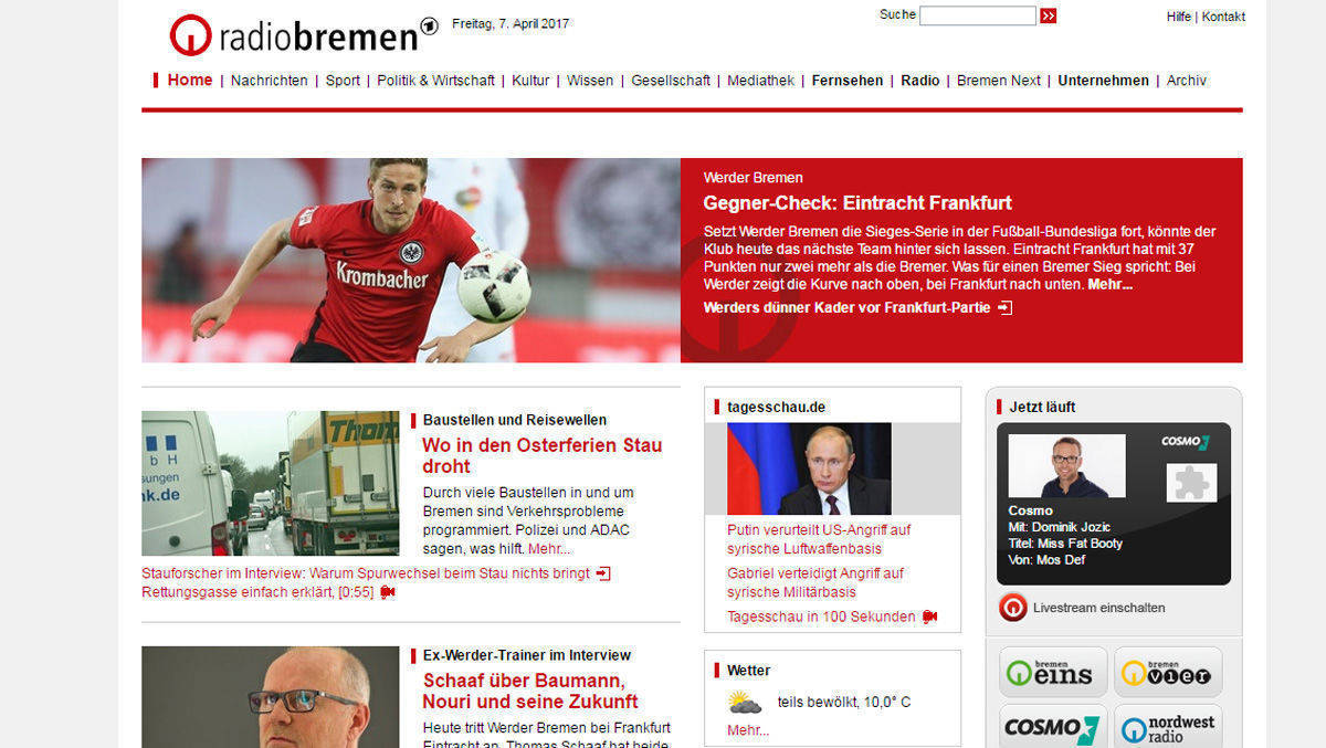 Den Verlegern ein Dorn im Auge: Der Online-Auftritt von Radio Bremen
