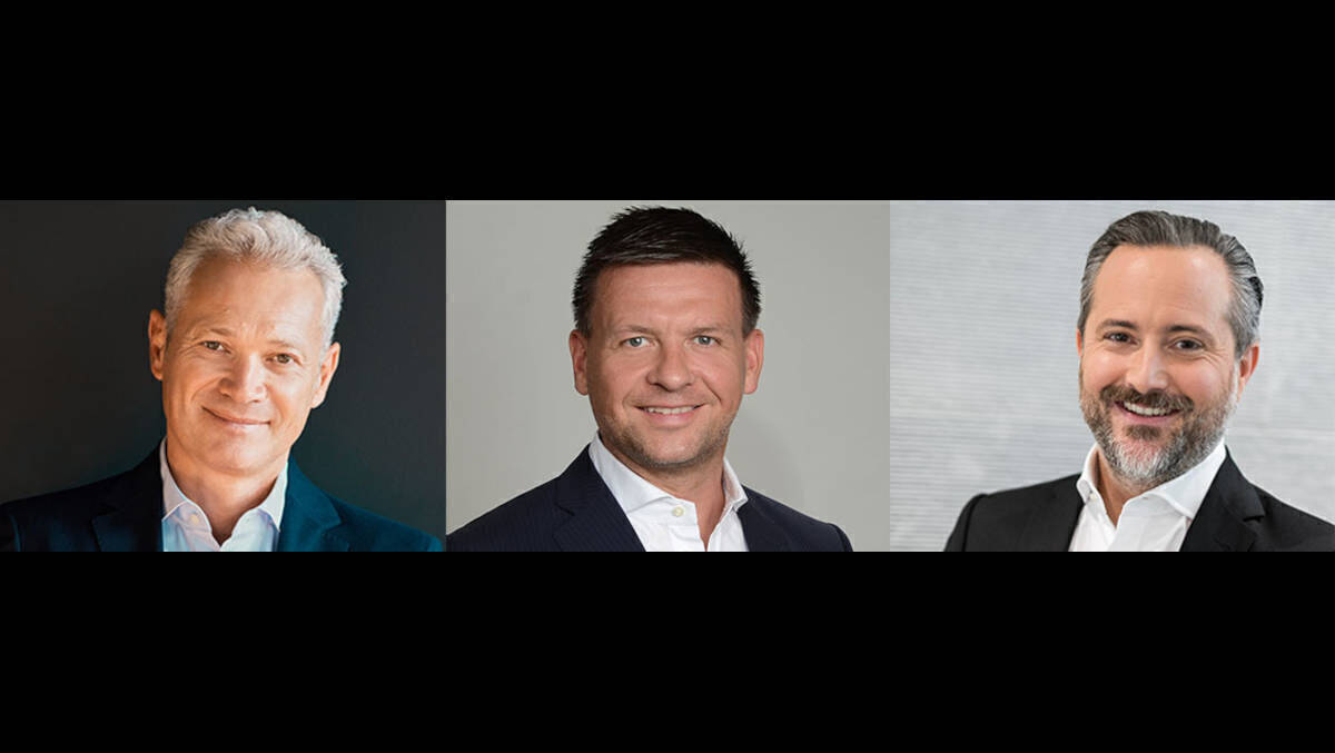 Von links: Stéphane Coruble leitet die neue Vermarktungseinheit als CEO, Oliver Vesper wird Chief Digital Officer und Daniel Bischoff leitet das Transformation Office